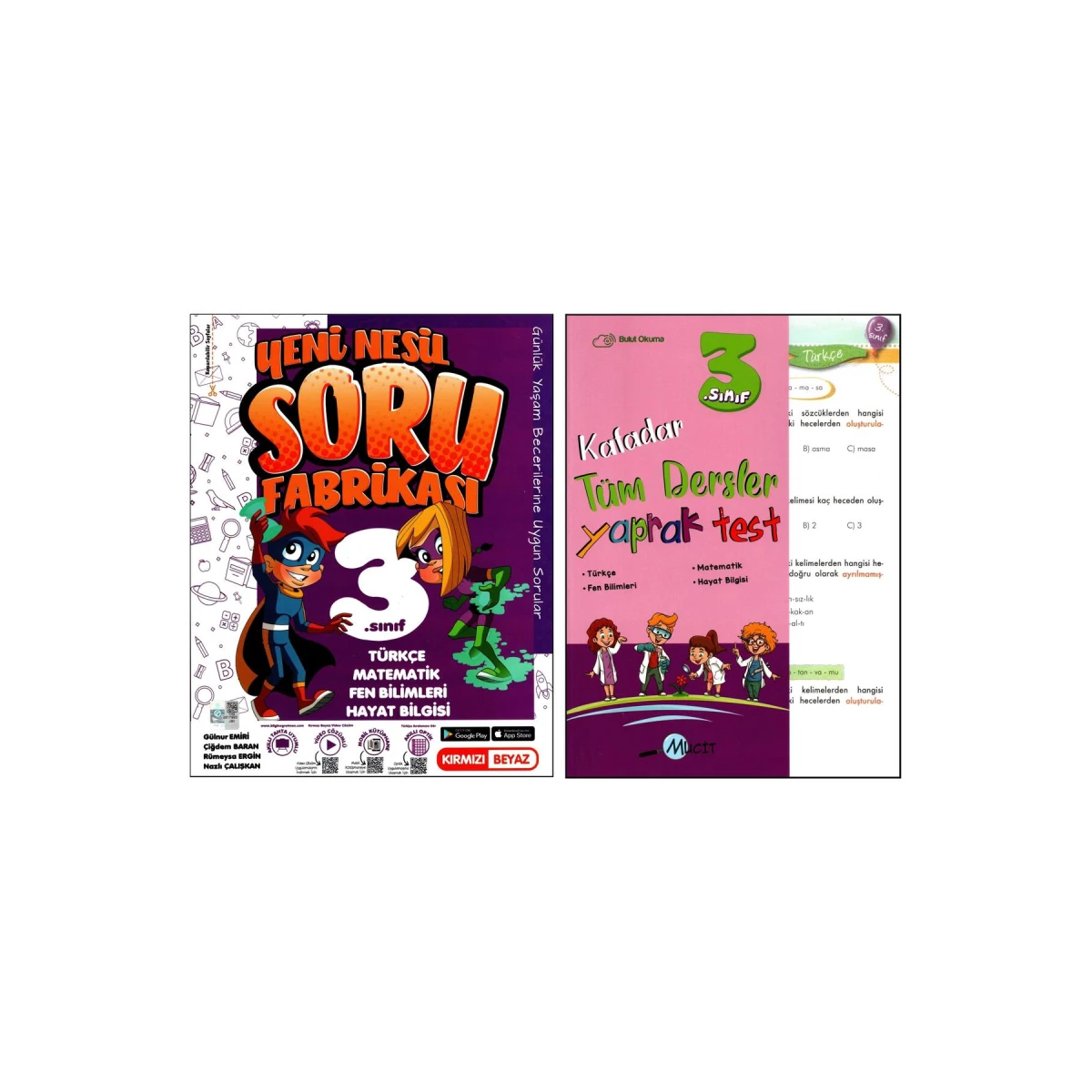 Kırmızı Beyaz+Mucit 3. Sınıf Soru Fabrikası+Yaprak Test 2 Kitap