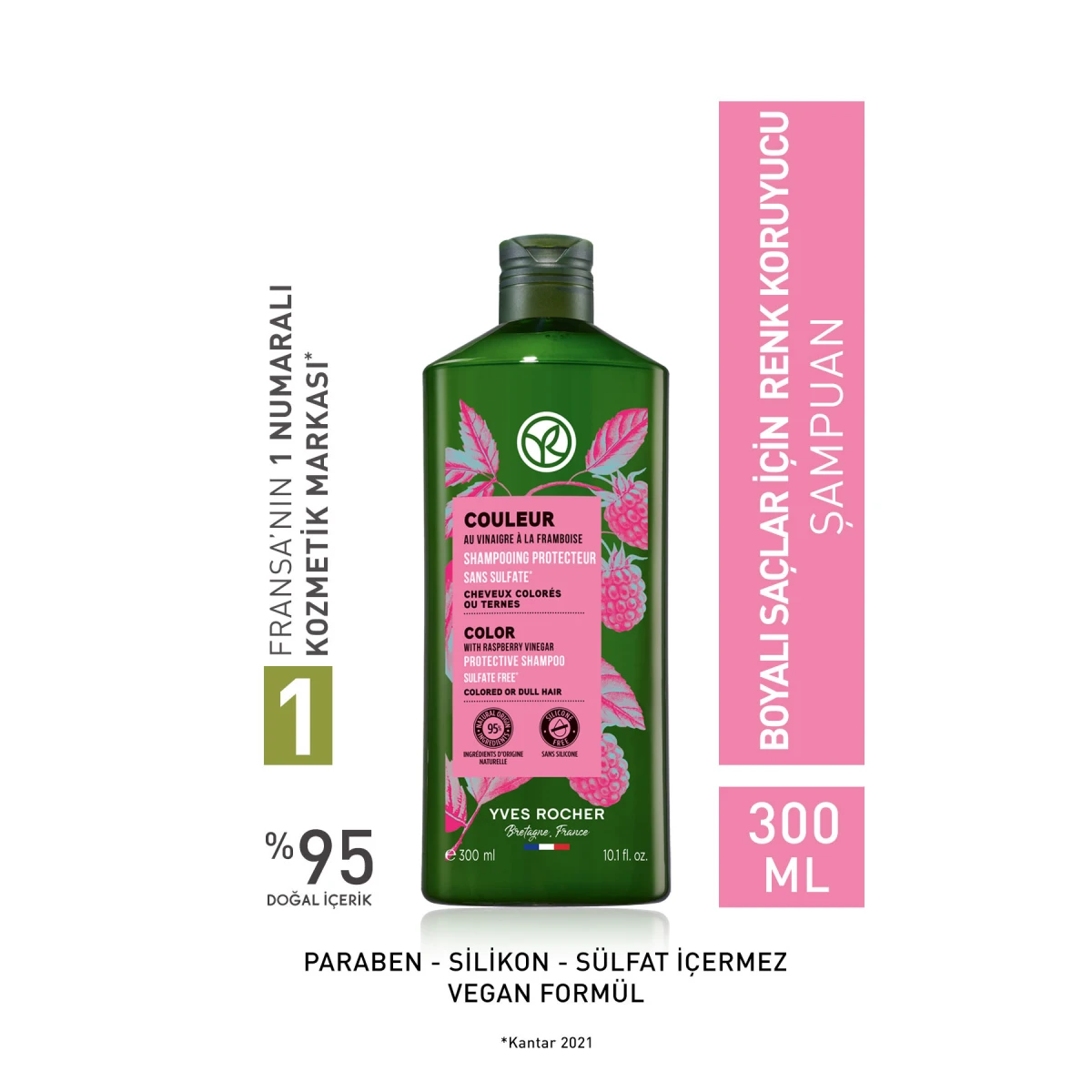 Boyalı Saçlar Için (couleur) Renk Koruyucu Şampuan - Sülfatsız & Vegan-300 Ml